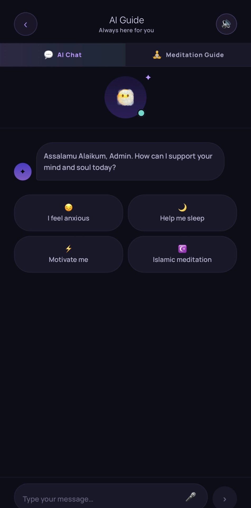 SoulFlow AI Guide chat